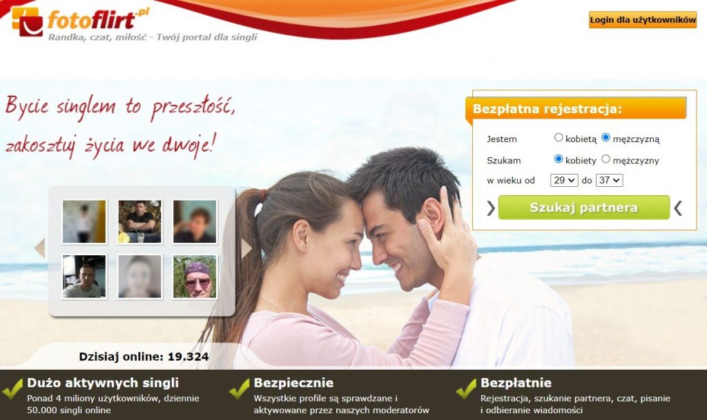 Strona główna portalu randkowego fotoflirt.pl