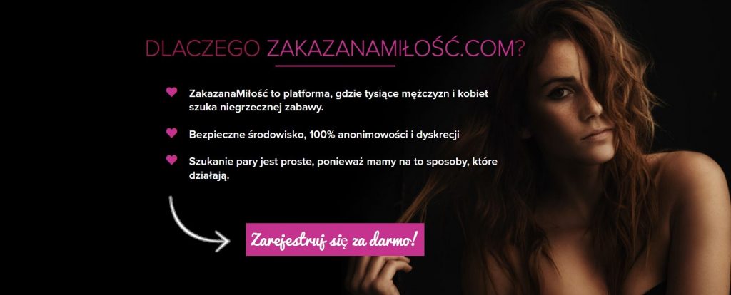 obrazek z kobietą zachęcający do rejestracji na portalu randkowym dla dorosłych zakazamiłość.com